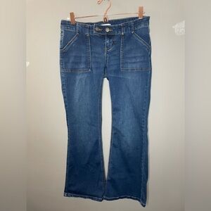 BDG Urban Outfitters Jeans Womens 26 Dark Wash Micro Flare Flap Pockets Hipster